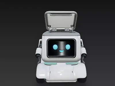 Cartoon Delivery Robot 3D Model 3D model