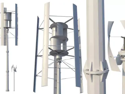 Vertical wind turbines 3D model