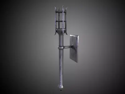 Medieval Torch V1 - 02 Low-poly 3D model