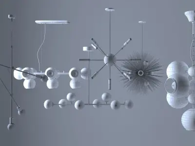 Chandleir 6 pieces  Free 3D model