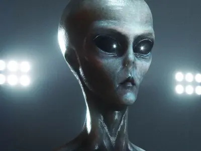 Alien human Low-poly 3D model