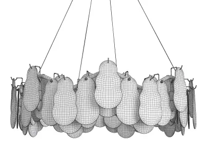 STEIVOR chandelier made of glass and brass Low-poly 3D model