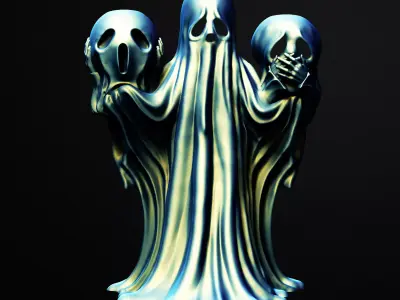 Ghostlight Trio Candle Holder 3D Printable STL File 3D print model