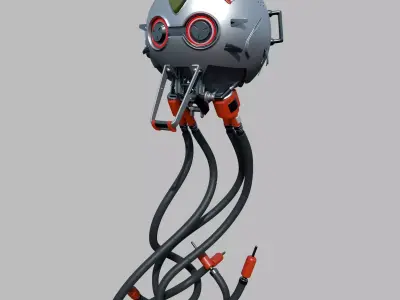 Ball Droid Robot Sci Fi 3D model