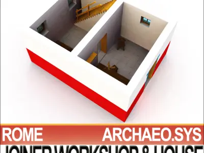 Ancient Roman Town Joiner Workshop House 3 2 3D model