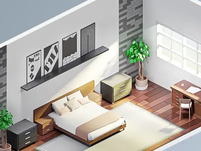 Room 15 Low-poly 3D model