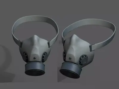 Gas mask helmet 3d model military combat fantasy cyborg space  Low-poly 3D model