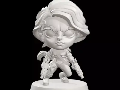 Jenny Chibi Gunslinger Titan Forge Miniature 3D print model