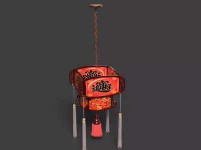 Chinese palace lantern Low-poly 3D model