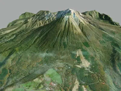 Mountain landscape Daisen Japan 3D model