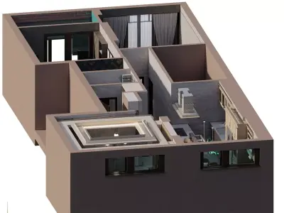 apartment layout 3D model