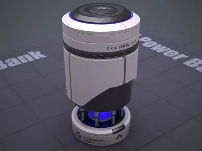 Sci-Fi Power Bank PBR Low-poly 3D model
