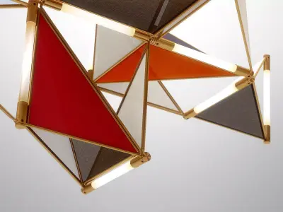 Kite hanging lamp made of triangles 3D model