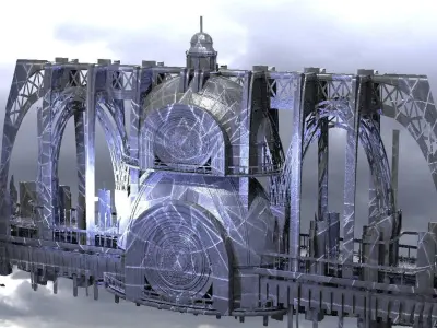 Templar Sci Fi Tower Bridges 2   3D model