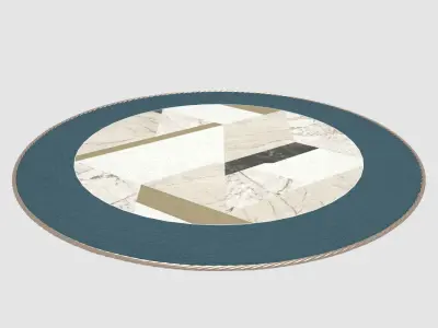 Rug04 round marble floor mats for living room 3D model