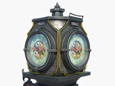 Steampunk Watch Low-poly 3D model