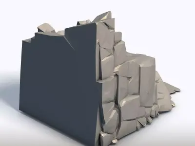 Low Poly Ladder in Stone Geometric Rock Carving Sculpture  3D print model