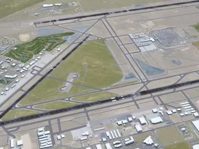 Colorado Springs Airport 12km Low-poly 3D model