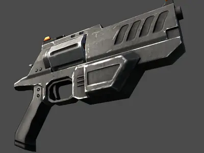 Sci-Fi Revolver Low-poly 3D model