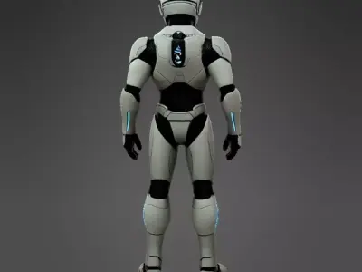 Futuristic Humanoid Robot Armor Sci Fi Character 3D model