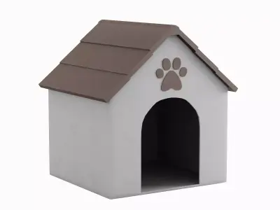 Dog House Set Low-poly 3D model