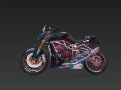 Cyberpunk Superbike - Obsidian Black Futuristic Motorcycle 3D model