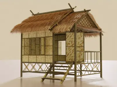 3D thai Bamboo house 3D model