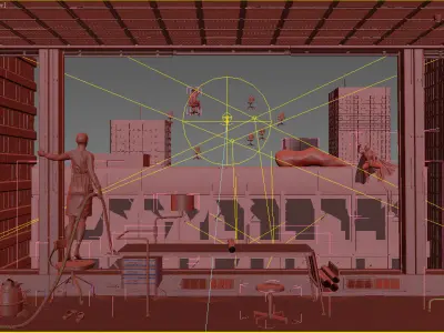 Detailed Meta Utopian Exterior Scene 3D model