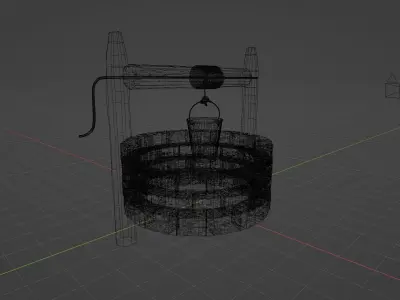 Old Stone Well of Water 3D model