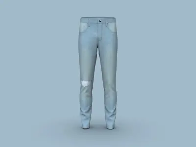 Men Denim Pant Light Blue 3D model