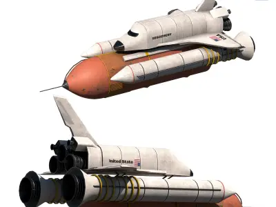 space shuttle Low-poly 3D model shop