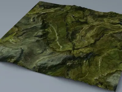 Terrain 1 Mountains Low-poly 3D model