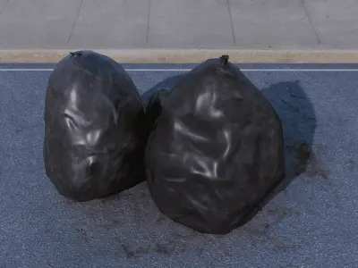 Garbage bags Low-poly 3D model
