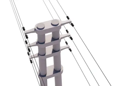 ELECTRIC TOWER-CONCRETE Low-poly 3D model