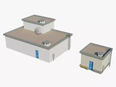 Rooftop Cabin Exit Low-poly 3D model