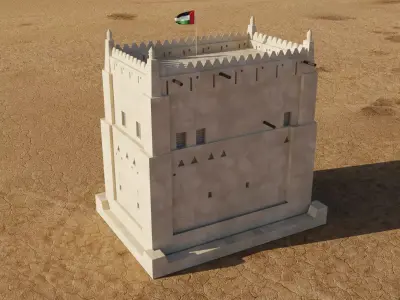Al Murabaa Fort UAE Low-poly 3D model