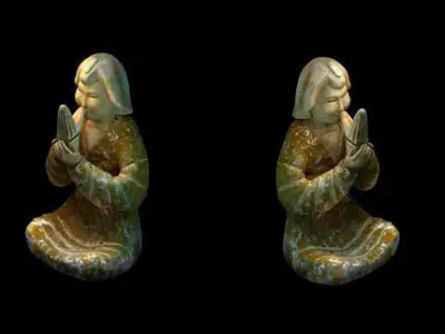 Game Model - Tomb Objects People stone carving 3D model