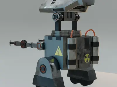 Robot with lights 3D model