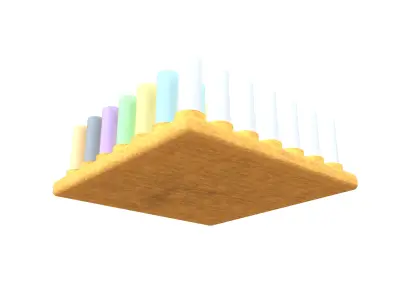 Cylindrical Cognitive Board v1 002 Low-poly 3D model