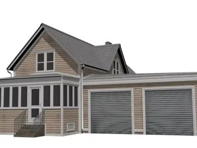 Wooden House Low-poly 3D model 13
