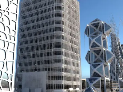 Futuristic Skyscrapers 3D model buy