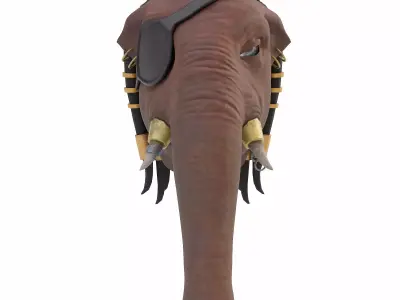 Elephant head rigged 3d model 3D model