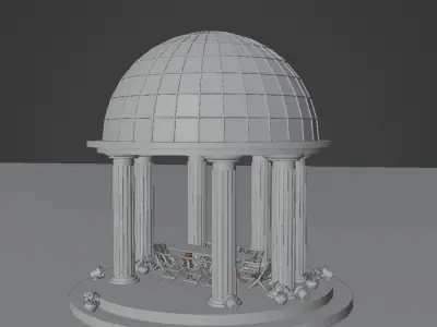 3d pavilion Free low-poly 3D model