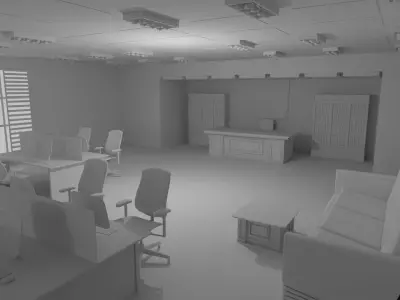 Office Interior No Material 3D model