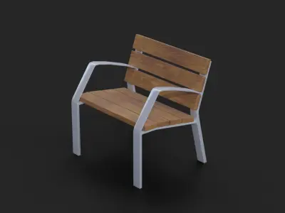 Collection of three Urbaeco benches  low poly Low-poly 3D model