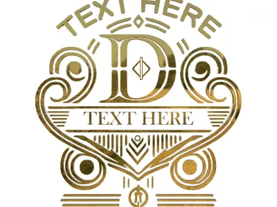 Ornate Vintage Gold Emblem 3D model