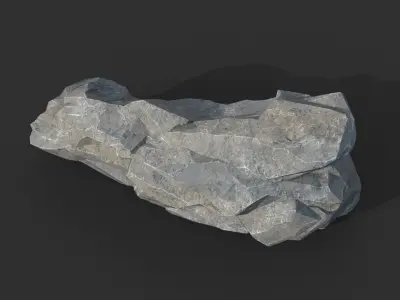 Low poly Gray Rock Formation B 190421 Low-poly 3D model