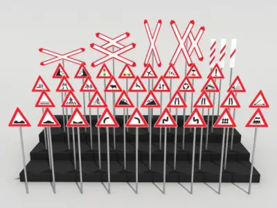 Road signs 1 3D model