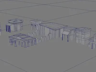 Egypt Old Style City Low Poly Low-poly 3D model