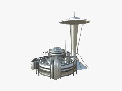 SciFi Facility D08 Metallic - Sci Fi Exterior Design Low-poly 3D model